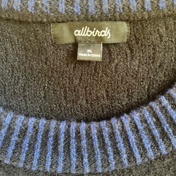 Allbirds Sweater Mens XL Black Blue Knit Merino Wool The Jumper Racked Pullover - Picture 4 of 8